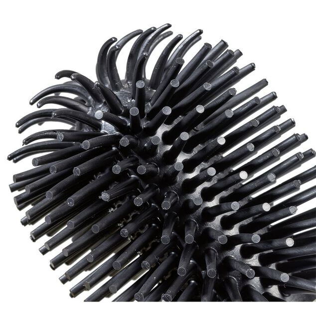 Brosse WC silicone ronde avec support noir