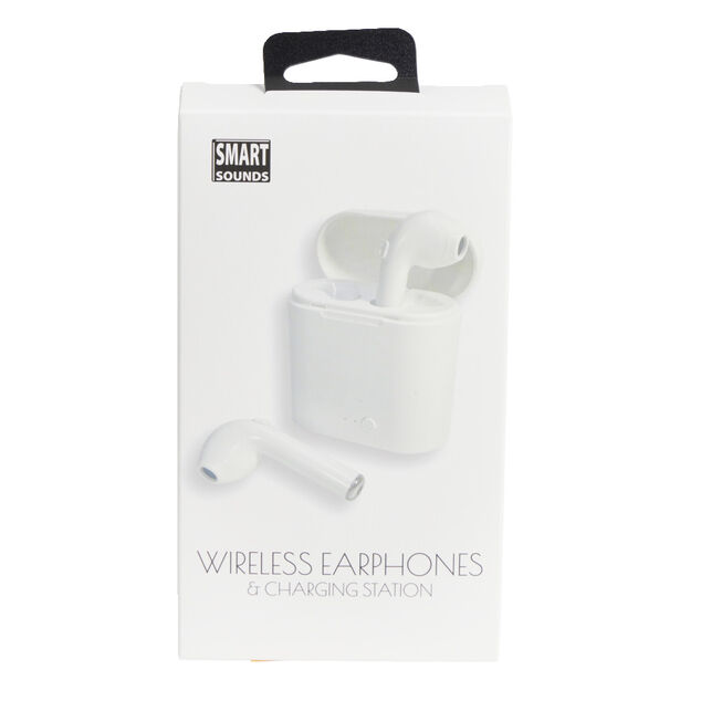 &Eacute;couteurs Bluetooth avec &eacute;tui de charge blanc