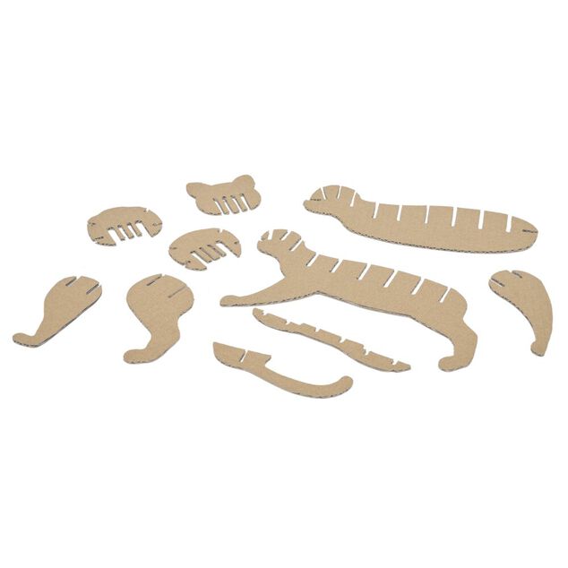 Puzzle 3D en papier carton brun (4 modèles)