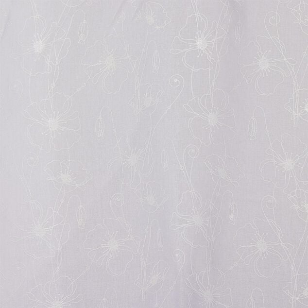 Voilage polyester 140x240cm motif floral blanc