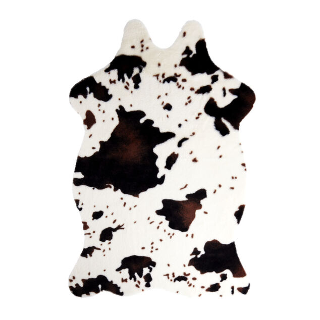 Tapis imitation peau de b&ecirc;te blanc et noir 60x90cm - 2 mod&egrave;les