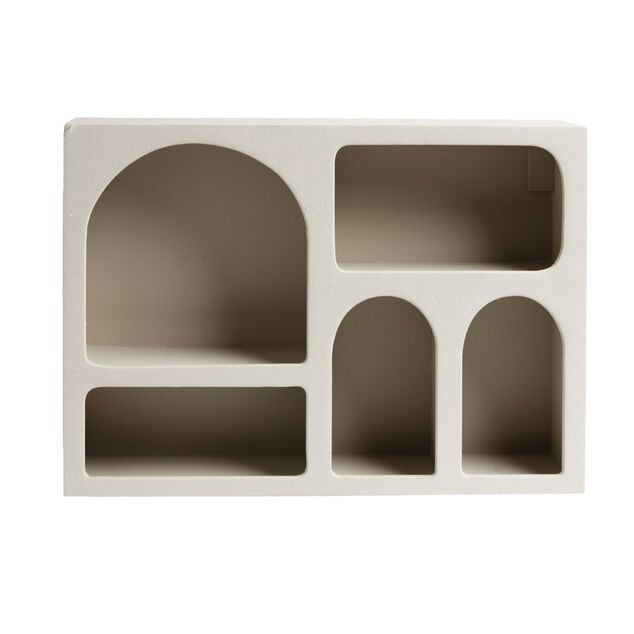 &Eacute;tag&egrave;re en bois 6 niches blanc 40x9xH28cm