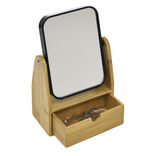 Miroir avec tiroir en bambou