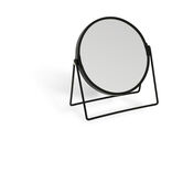 Miroir rond m&eacute;tal noir &agrave; poser 18x8xH20cm