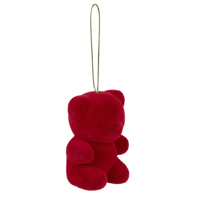Ours rouge &agrave; suspendre No&euml;l x5