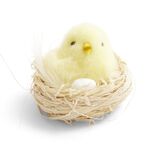 D&eacute;coration P&acirc;ques &agrave; poser poussin dans nid - 2 coloris
