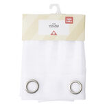 Voilage rayures horizontales uni blanc 140x240cm 1 paire