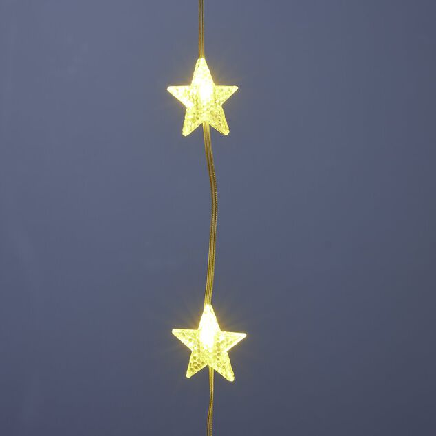 Rideau de fen&ecirc;tre No&euml;l lumineux 54LED pluie d'&eacute;toiles L200cm