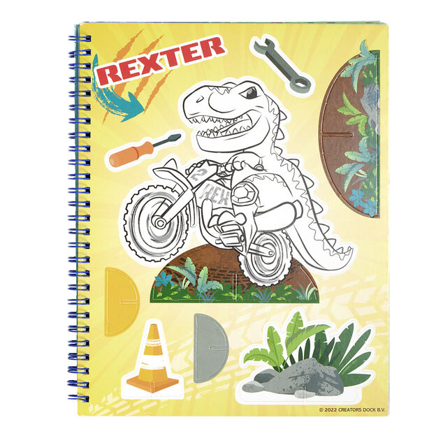 Cahier figurine carton &agrave; assembler dinosaure
