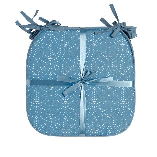 Galette de chaise carr&eacute;e x4 avec motif 38x38cm (4 mod&egrave;les)