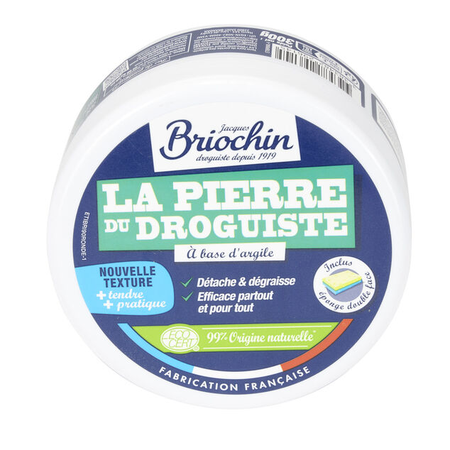 Pierre du droguiste Briochin à base d'argile détache et dégraisse 300gr