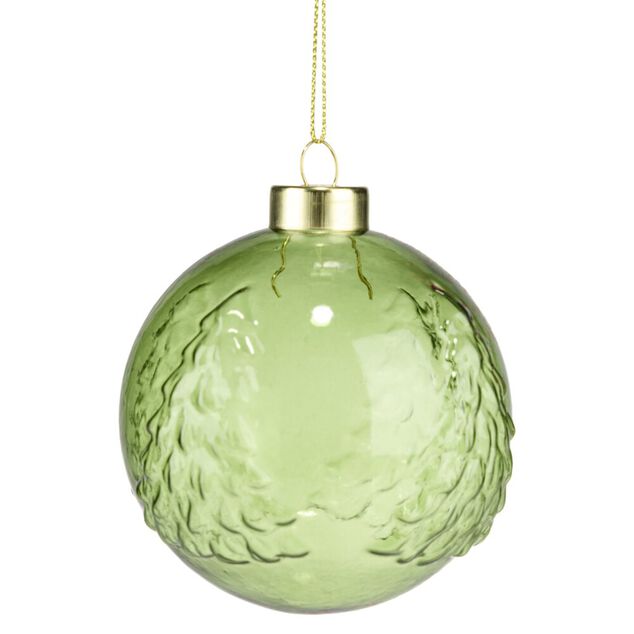 Boule de No&euml;l en verre relief &Oslash;8cm (3 mod&egrave;les)