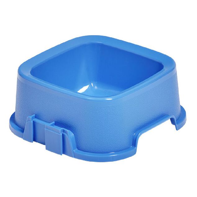 Gamelle carr&eacute;e bleue 500ml - plastique 16,6x16,6xH6,5cm