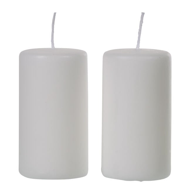 Bougie pilier blanche &Oslash;5xH9,5cm x2