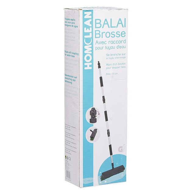 Balai brosse avec raccord pour tuyau d'eau