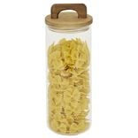 Bocal de conservation 1,1L en verre avec couvercle en bois &Oslash;9,5xH20cm