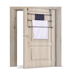 Porte-serviettes &agrave; suspendre en fer noir 48,5x12xH54cm