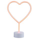 Lampe n&eacute;on sur base forme coeur PVC 29,5x20cm rouge