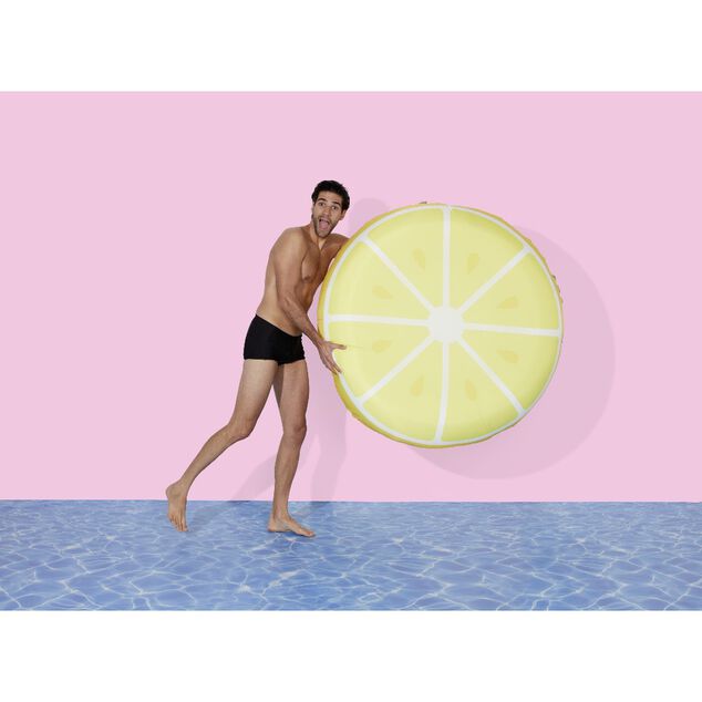 Matelas gonflable d&eacute;houssable citron