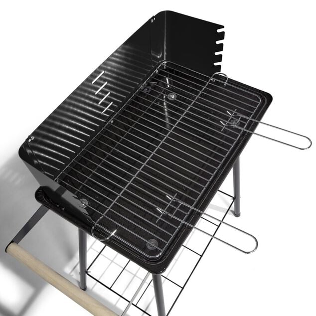 Barbecue &agrave; charbon Tucson m&eacute;tal noir