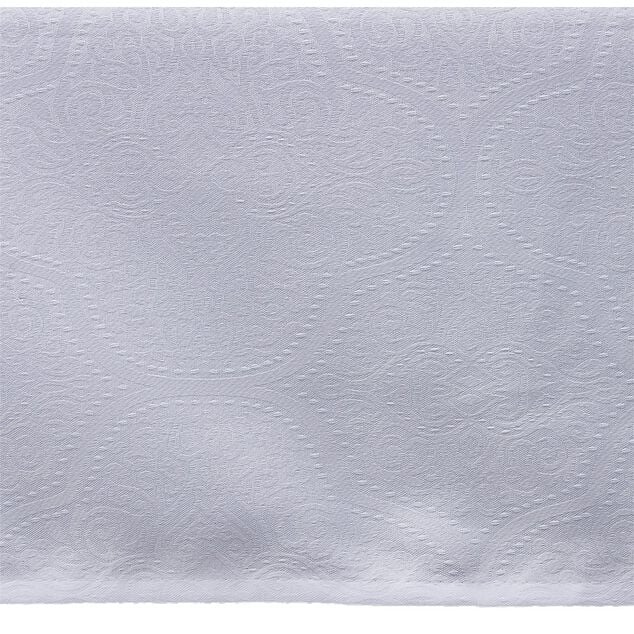 Nappe jacquard blanche motif arabesque L 350 cm