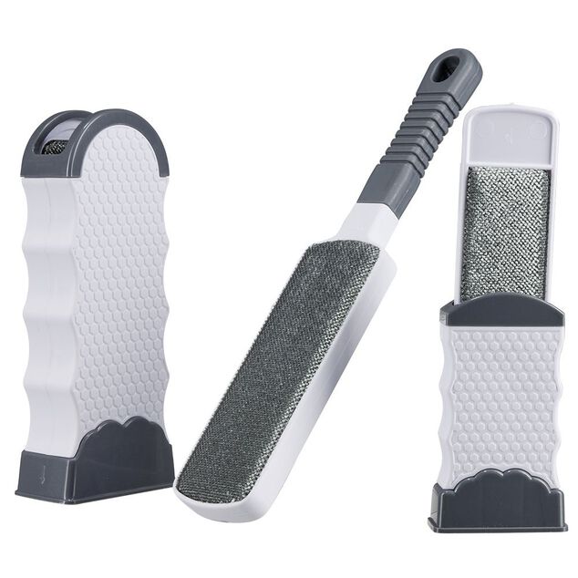 Brosse attrape poils plate auto nettoyante double face