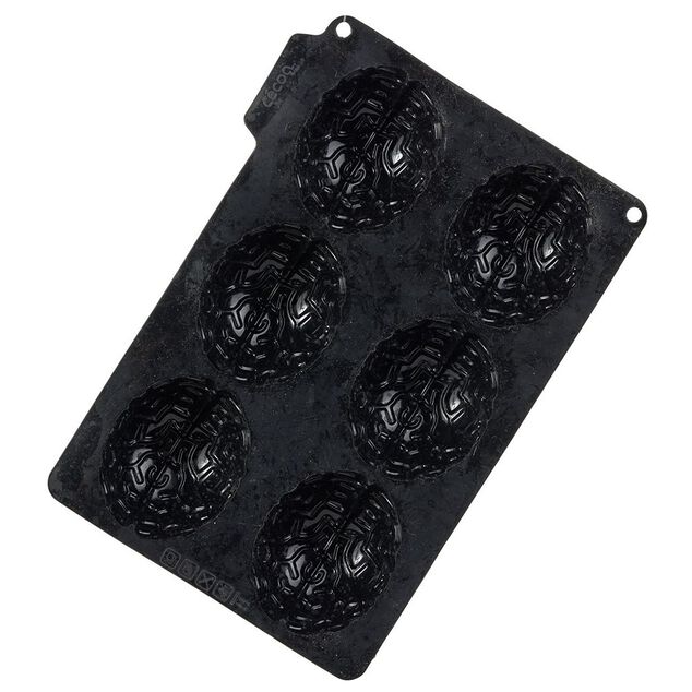 Moule g&acirc;teau silicone Halloween x6 cervelle 27x19xH3,5cm