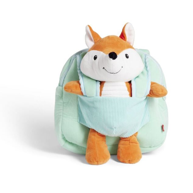 Peluche renard sac &agrave; dos 24x17xH28cm