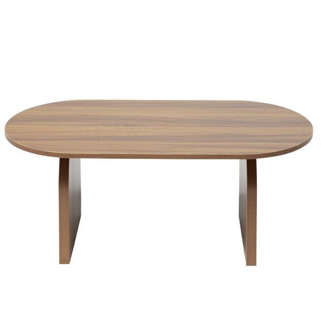 Table basse ovale en bois brun 120x60xH45cm