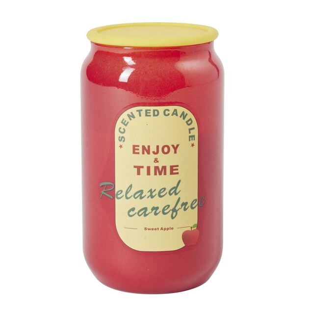 Bougie parfum&eacute;e dans pot verre forme canette Enjoy & Time &Oslash;7xH12cm (3 mod&egrave;les)