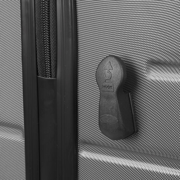 Valise cabine plastique rigide 4 roues gris H50cm