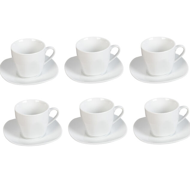 Tasse et sous tasse porcelaine blanc x6