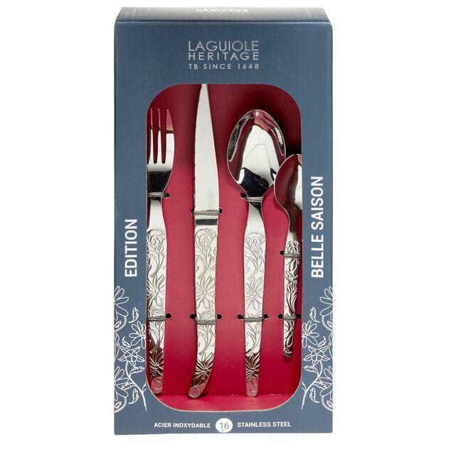 Ménagère Laguiole 16 pièces inox gris
