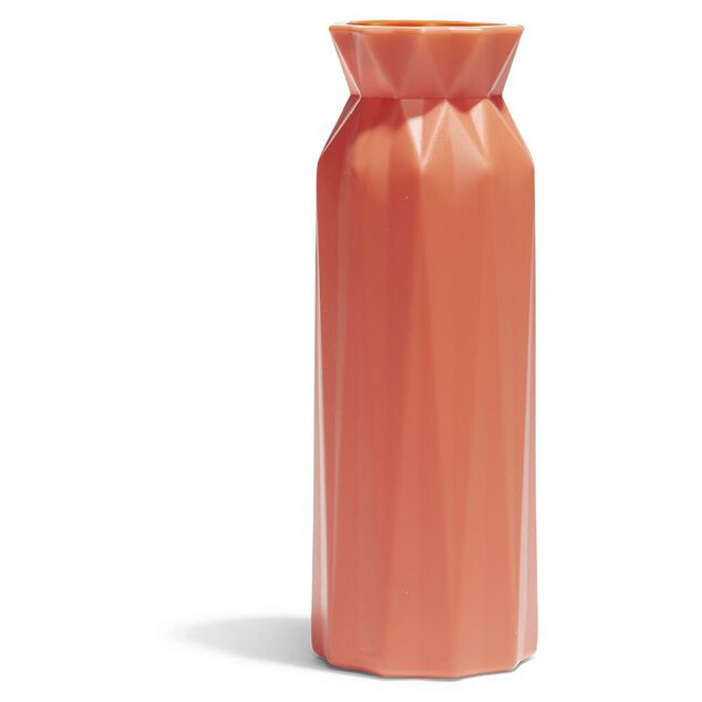 Vase plastique effet origami Ø7,5xH20,5cm - 4 coloris