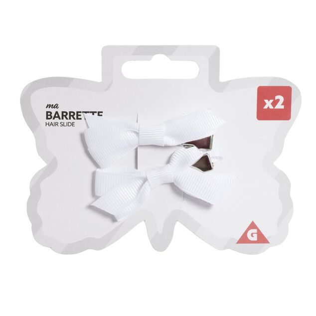 Barrette à cheveux x2 mini noeud tissu pastel 2x5cm (4 modèles)