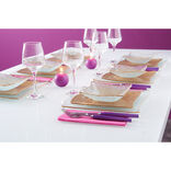 Service vaisselle dor&eacute; transparent 18 pi&egrave;ces