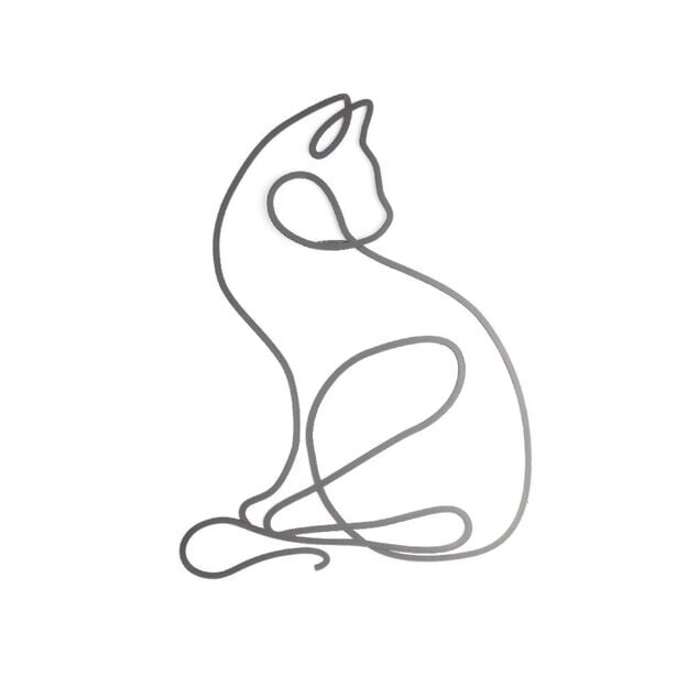 D&eacute;coration murale chat m&eacute;tal noir 30xH40cm