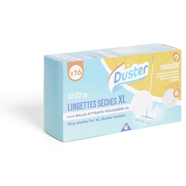 Lingettes sèches pour balai XL x16