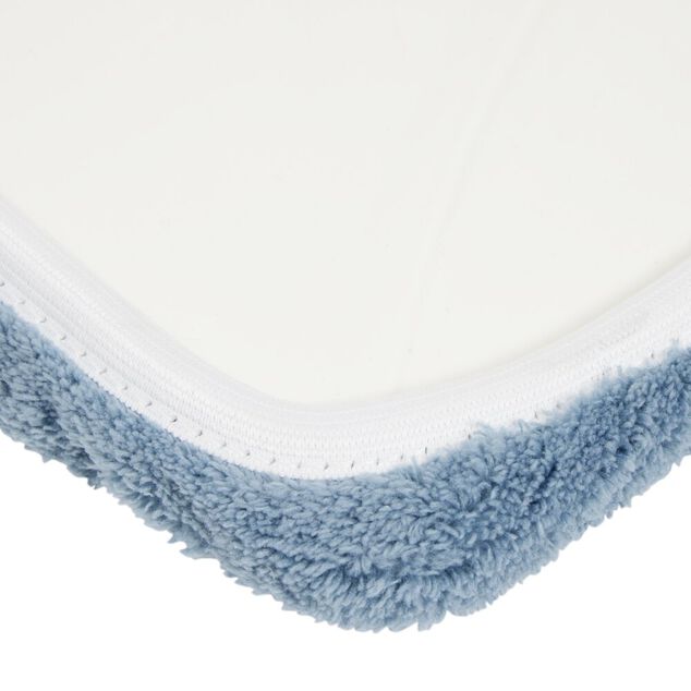 Balai plat gris avec manche en acier et recharge 38x20,5xH120cm