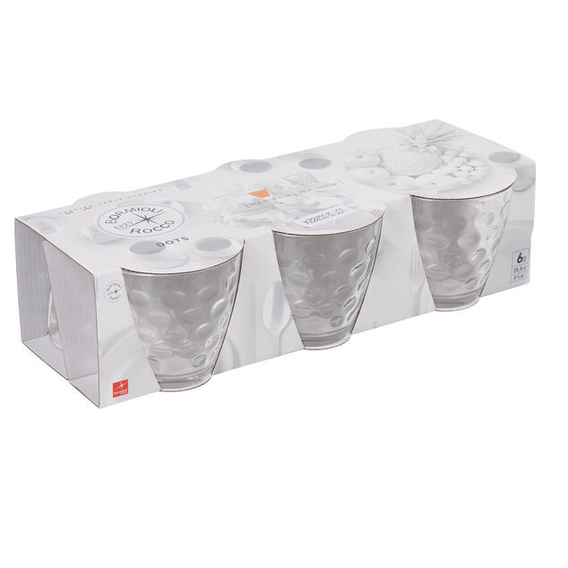 Verre bas Bormioli Rocco Dots x6 verre transparent relief