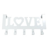 Crochet de porte LOVE en métal blanc ou noir 36,5x16,5cm - 2 modèles