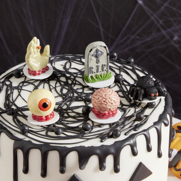 D&eacute;coration g&acirc;teau Halloween x5 en r&eacute;sine