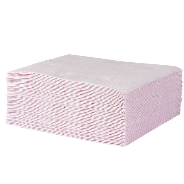 Serviette carrée rose pâle 2 plis en papier x40