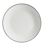 Assiette plate porcelaine blanc liser&eacute; noir &Oslash;26,5cm