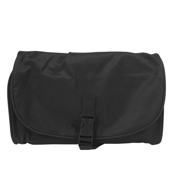Trousse de toilette noire avec crochet d'attache