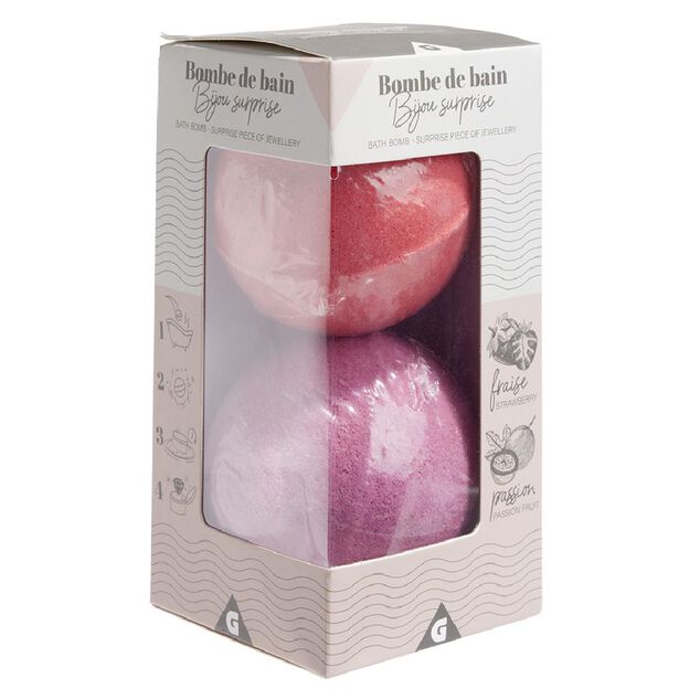 Bombe de bain surprise x2 avec bijou cach&eacute;