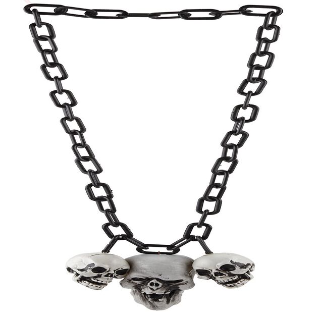 Collier cha&icirc;ne 3 pendentifs Halloween x3