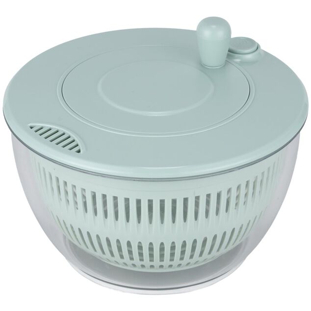 Essoreuse &agrave; salade et mandoline 2en1 plastique bleu 7 pi&egrave;ces &Oslash;22,5xH13cm