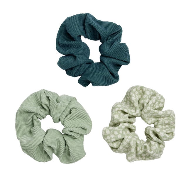 Lot de 3 chouchous scrunchies verts