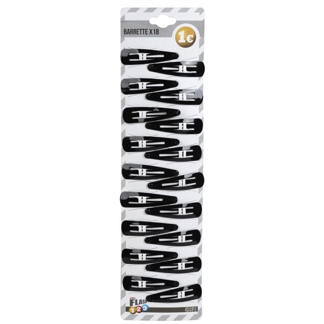 Barrette Clip x18 noir